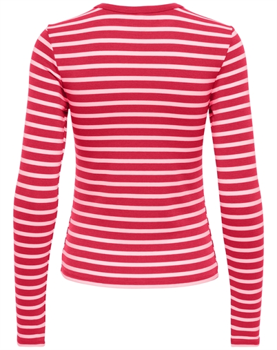 Only - ONLEvie L/S O-Neck Stripe Top - Lollipop